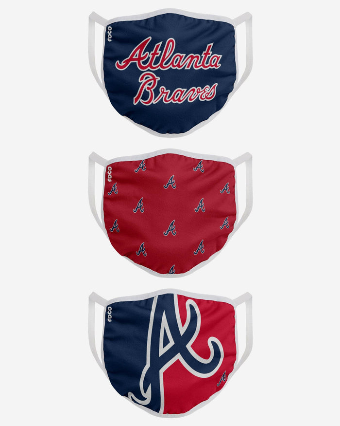 Atlanta Braves 3 Pack Face Cover FOCO - FOCO.com