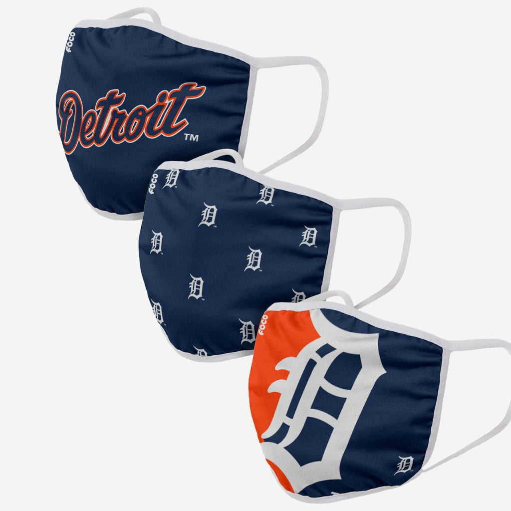 Detroit Tigers 3 Pack Face Cover FOCO Adult - FOCO.com