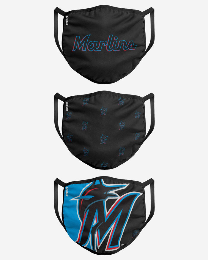 Miami Marlins 3 Pack Face Cover FOCO - FOCO.com