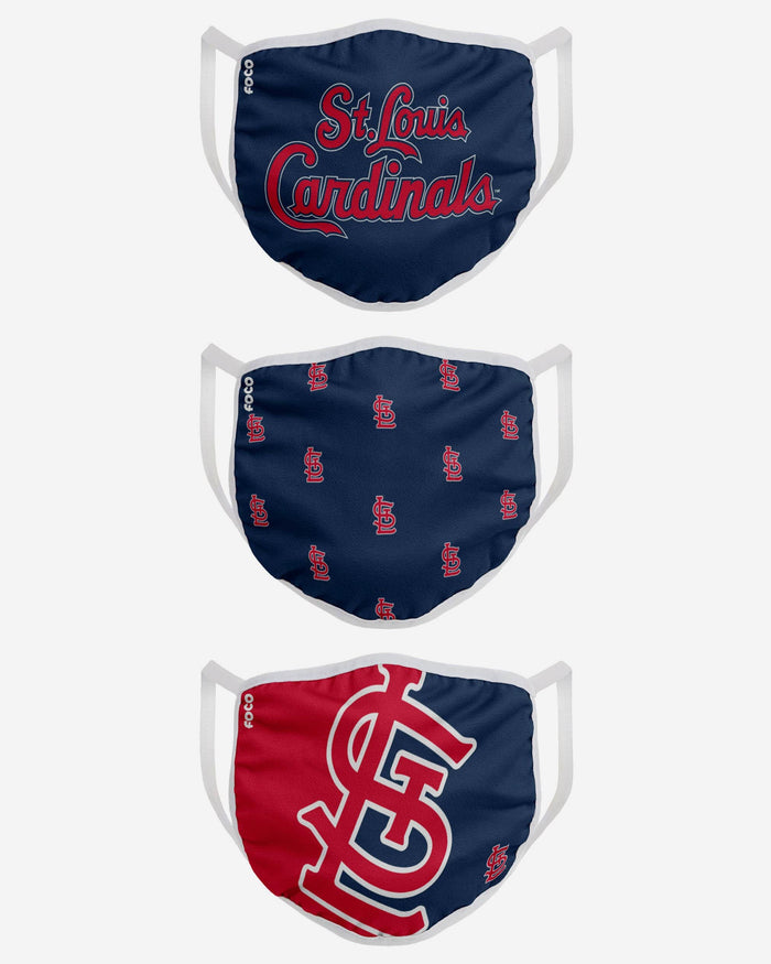 St Louis Cardinals 3 Pack Face Cover FOCO - FOCO.com