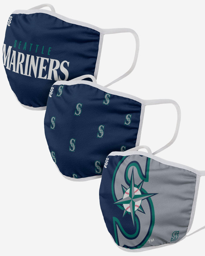 Seattle Mariners 3 Pack Face Cover FOCO Adult - FOCO.com