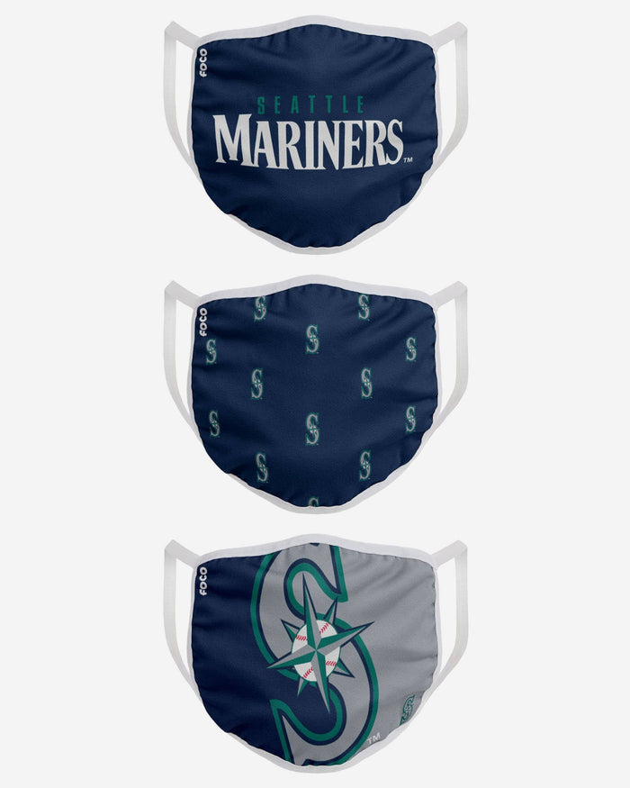 Seattle Mariners 3 Pack Face Cover FOCO - FOCO.com