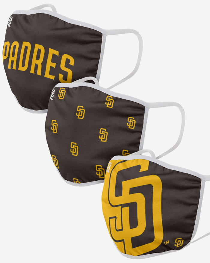 San Diego Padres 3 Pack Face Cover FOCO Adult - FOCO.com