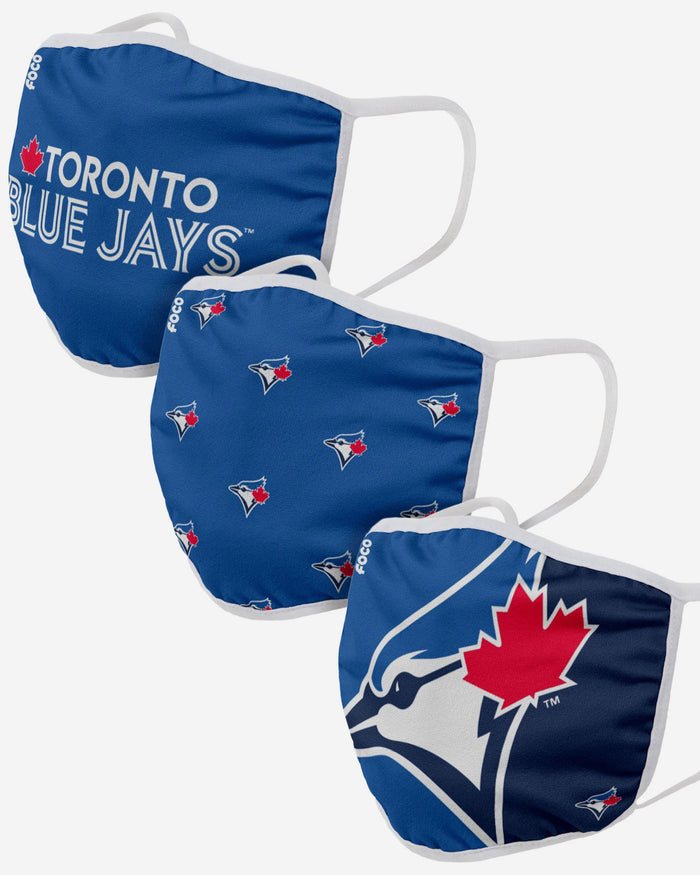 Toronto Blue Jays 3 Pack Face Cover FOCO Adult - FOCO.com