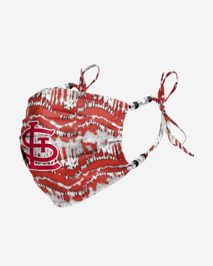 St Louis Cardinals Tie-Dye Beaded Tie-Back Face Cover FOCO - FOCO.com