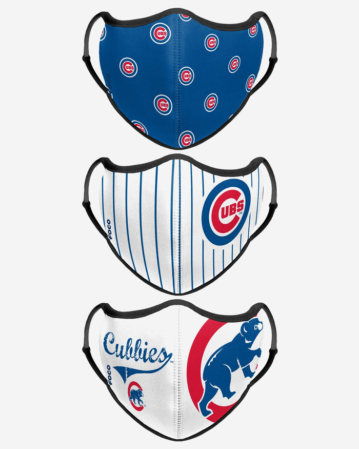 Chicago Cubs Thematic Sport 3 Pack Face Cover FOCO - FOCO.com