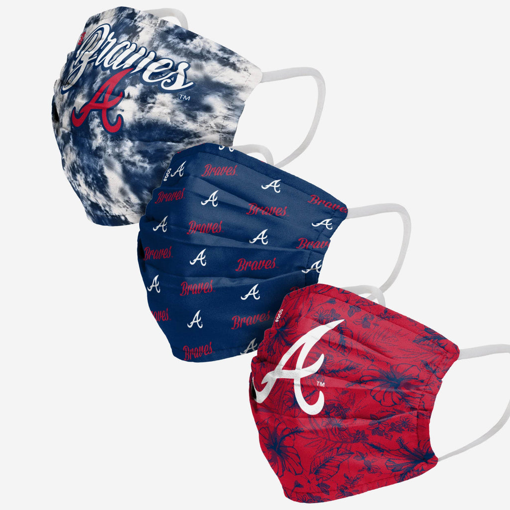 Atlanta Braves Womens Matchday 3 Pack Face Cover FOCO - FOCO.com