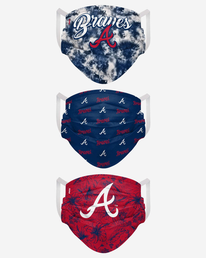 Atlanta Braves Womens Matchday 3 Pack Face Cover FOCO - FOCO.com