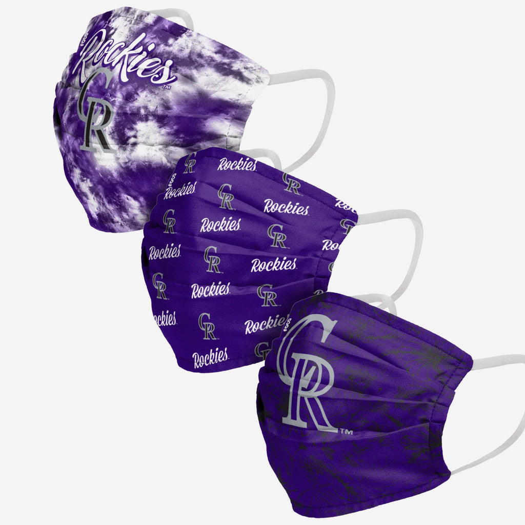 Colorado Rockies Womens Matchday 3 Pack Face Cover FOCO - FOCO.com