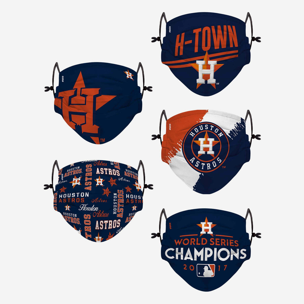 Houston Astros Youth Rising Stars Adjustable 5 Pack Face Cover FOCO - FOCO.com
