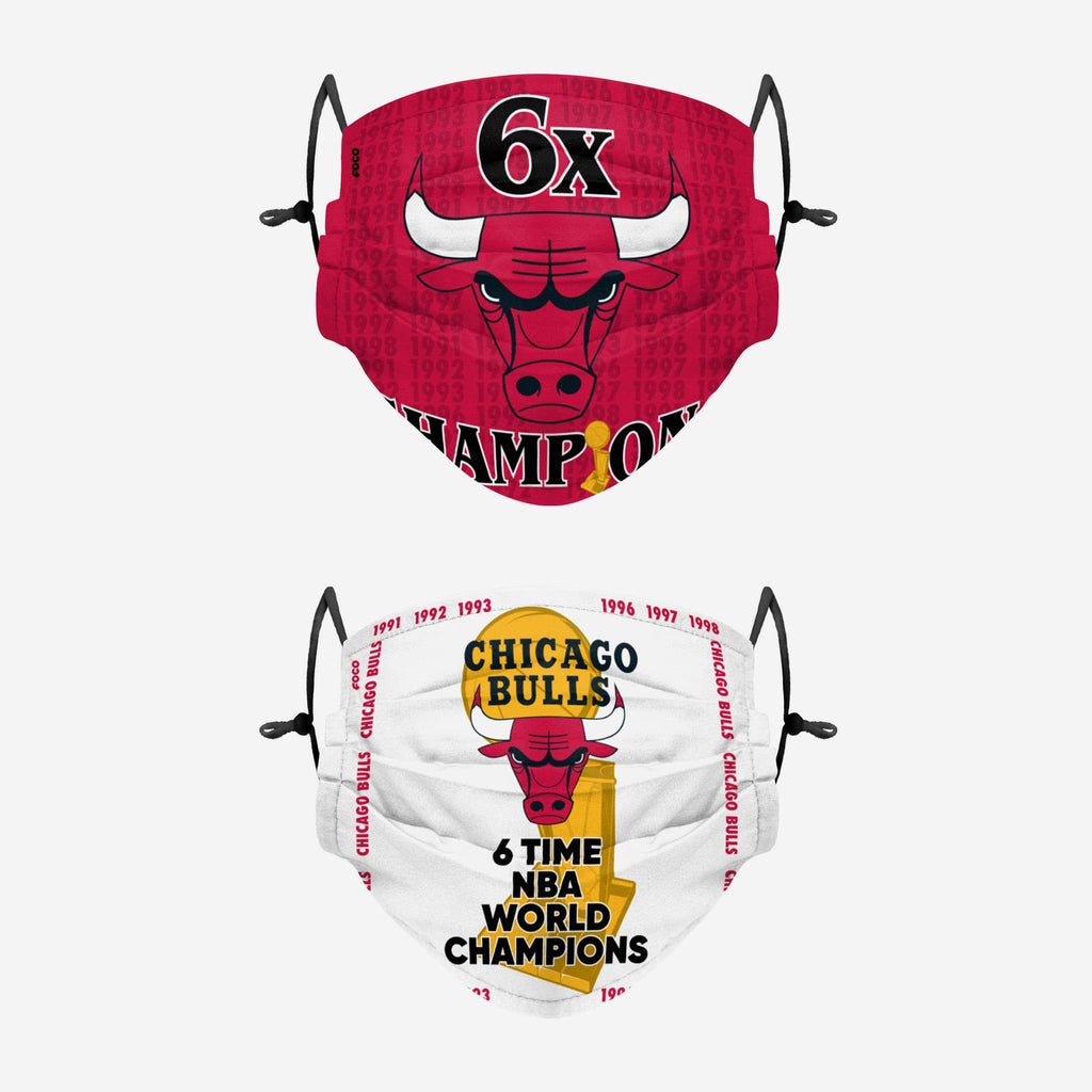 Chicago Bulls Thematic Champions Adjustable 2 Pack Face Cover FOCO - FOCO.com