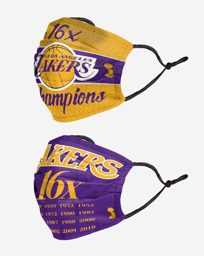 Los Angeles Lakers Thematic Champions Adjustable 2 Pack Face Cover FOCO - FOCO.com