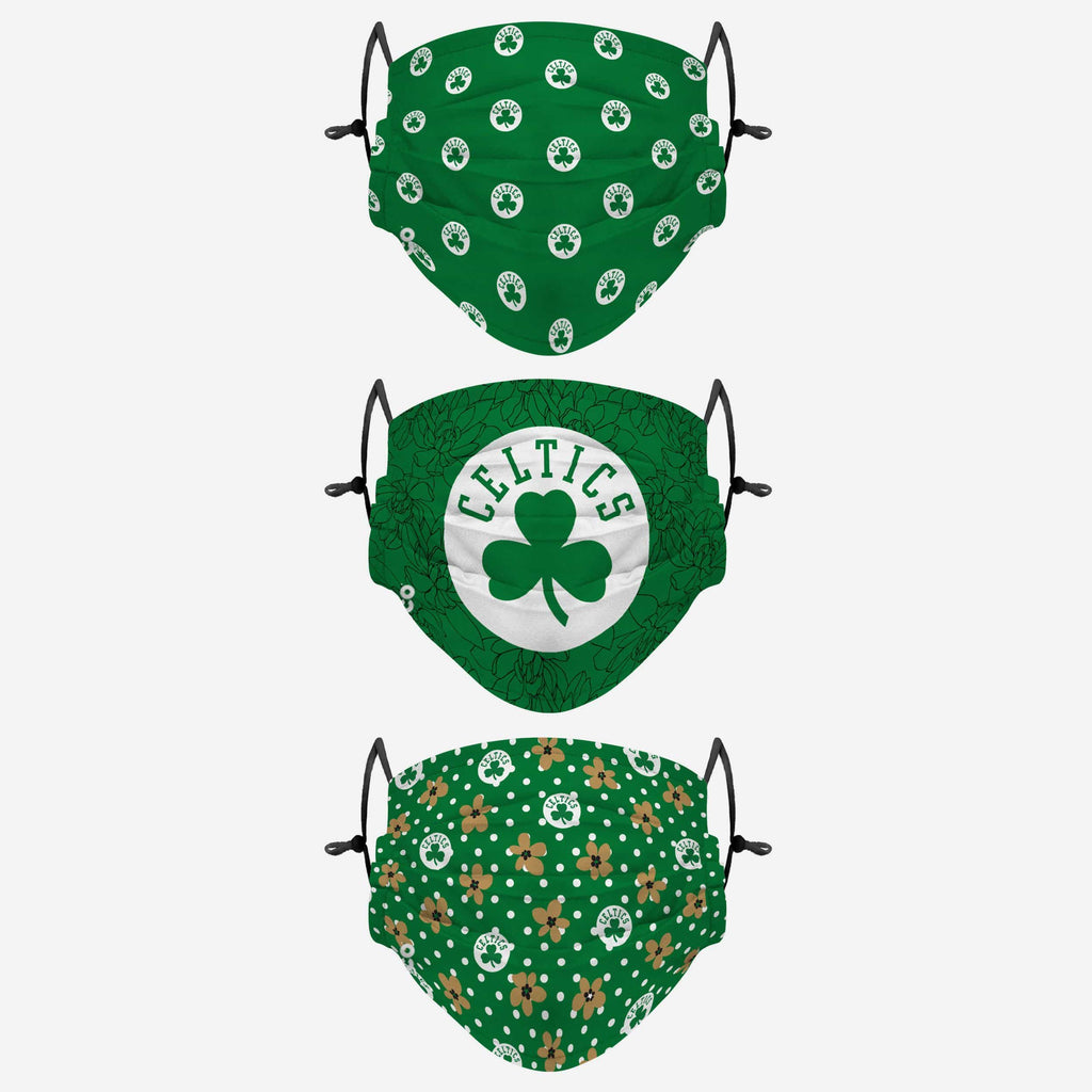 Boston Celtics Gameday Gardener 3 Pack Face Cover FOCO - FOCO.com