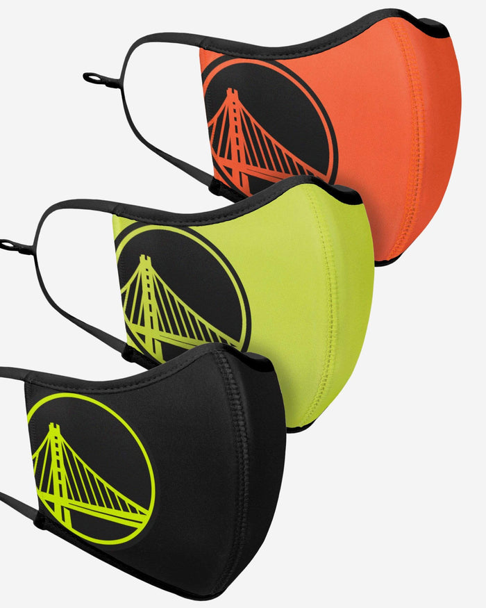 Golden State Warriors Highlights Sport 3 Pack Face Cover FOCO - FOCO.com