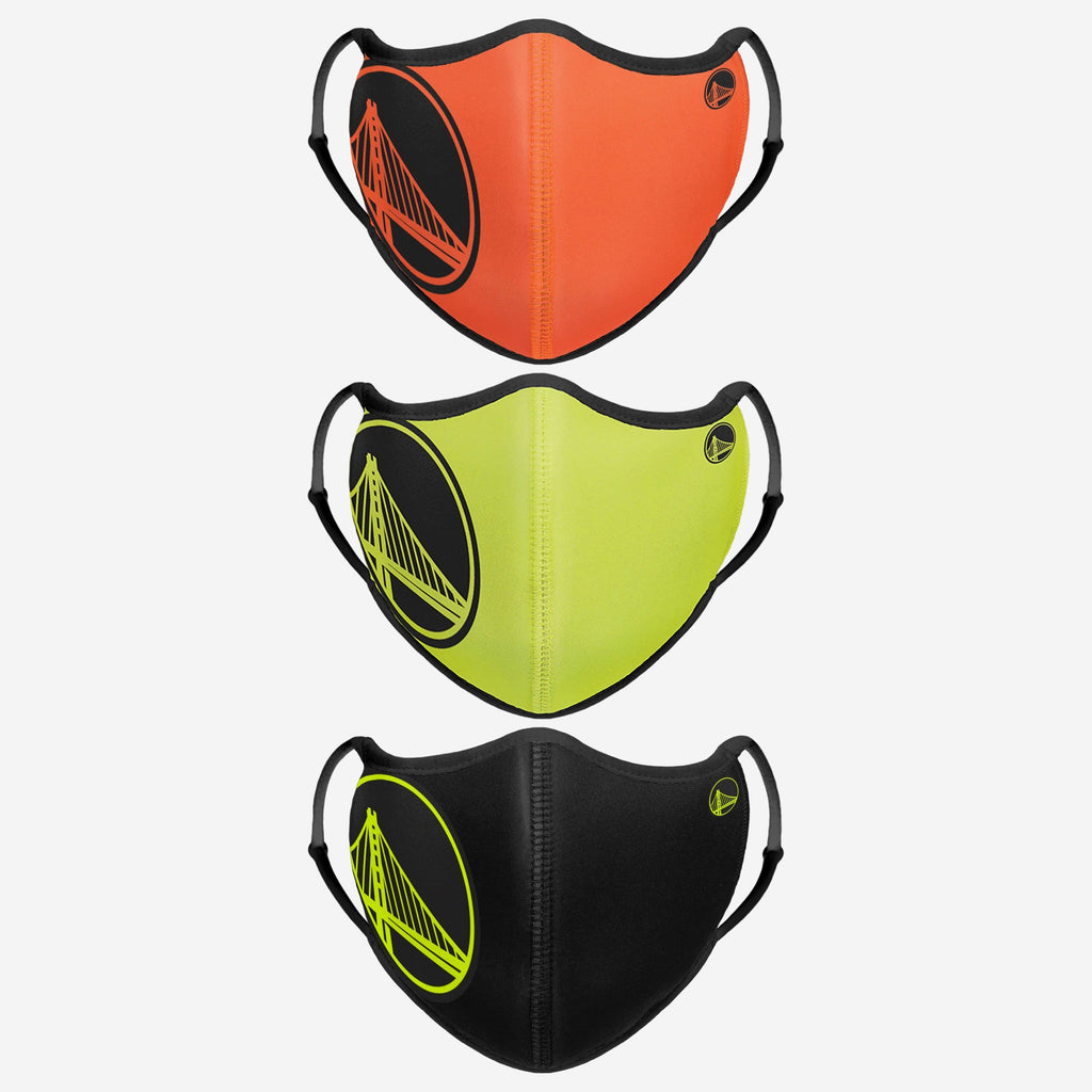 Golden State Warriors Highlights Sport 3 Pack Face Cover FOCO - FOCO.com