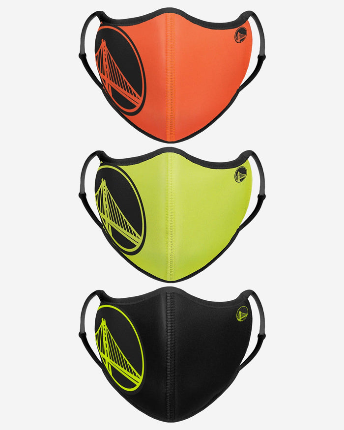 Golden State Warriors Highlights Sport 3 Pack Face Cover FOCO - FOCO.com