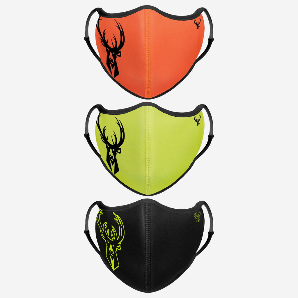 Milwaukee Bucks Highlights Sport 3 Pack Face Cover FOCO - FOCO.com