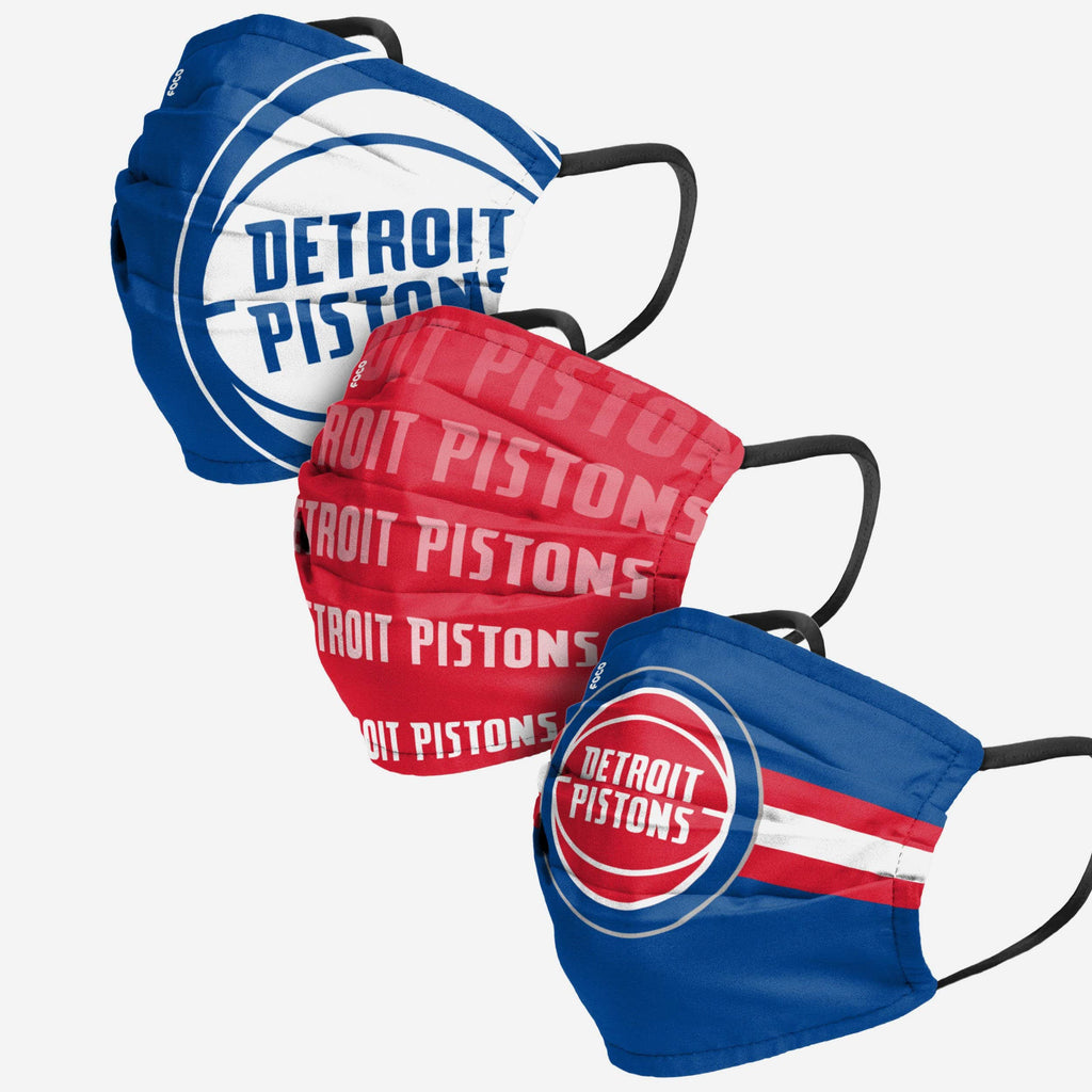 Detroit Pistons Matchday 3 Pack Face Cover FOCO - FOCO.com