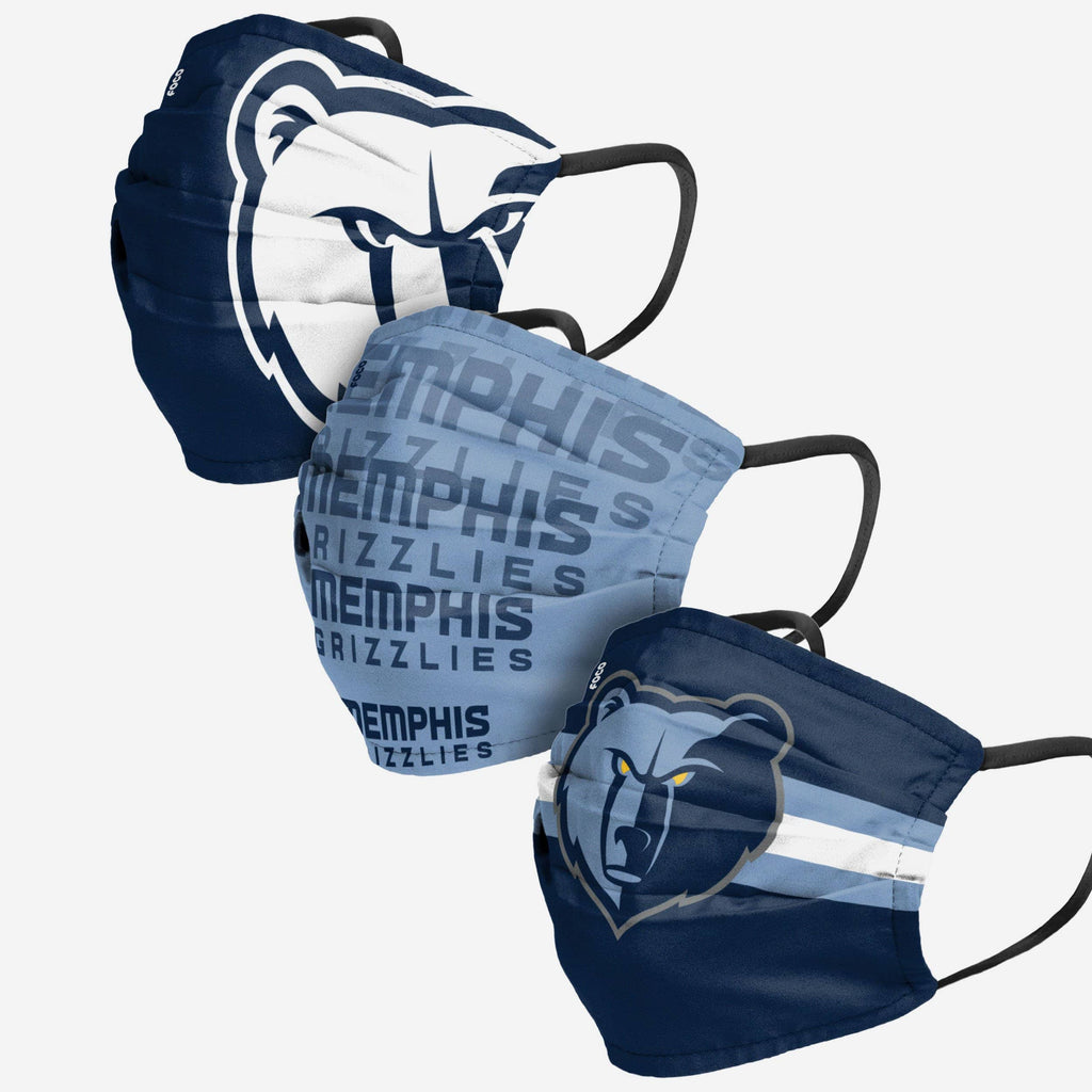 Memphis Grizzlies Matchday 3 Pack Face Cover FOCO - FOCO.com
