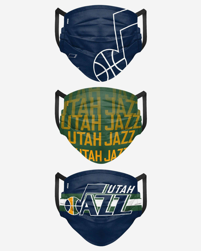 Utah Jazz Matchday 3 Pack Face Cover FOCO - FOCO.com