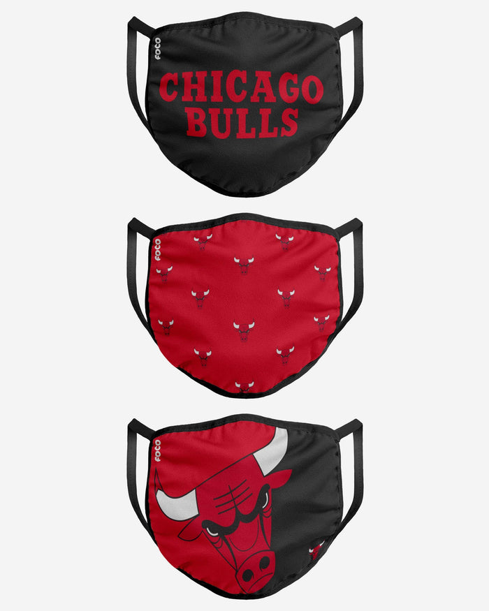 Chicago Bulls 3 Pack Face Cover FOCO - FOCO.com