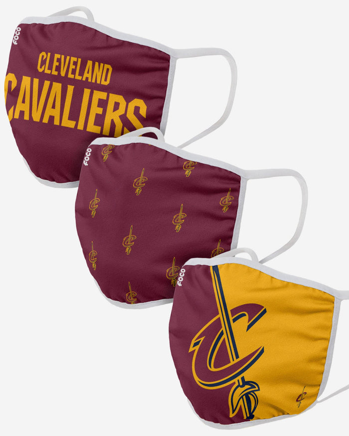 Cleveland Cavaliers 3 Pack Face Cover FOCO Adult - FOCO.com
