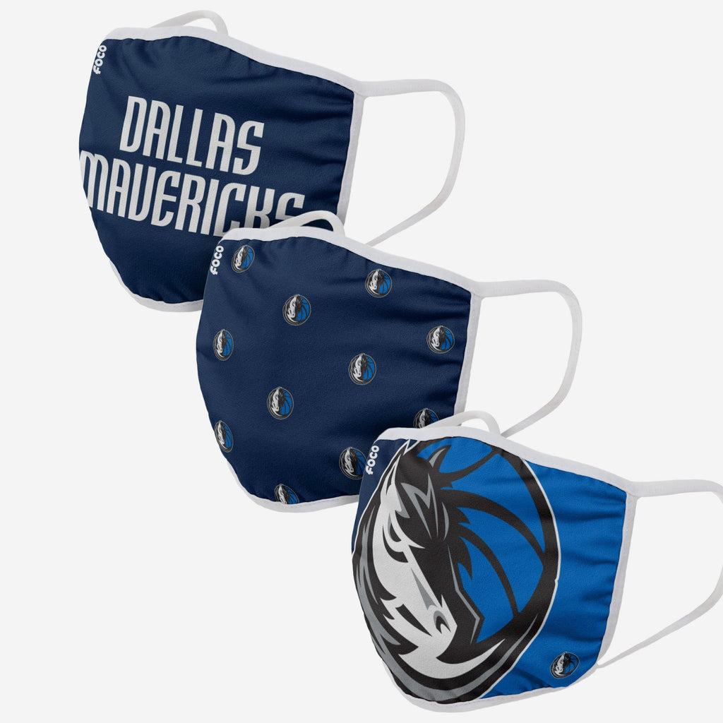 Dallas Mavericks 3 Pack Face Cover FOCO Adult - FOCO.com