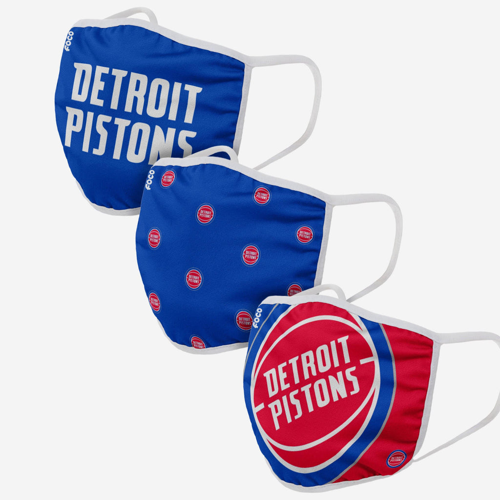 Detroit Pistons 3 Pack Face Cover FOCO Adult - FOCO.com