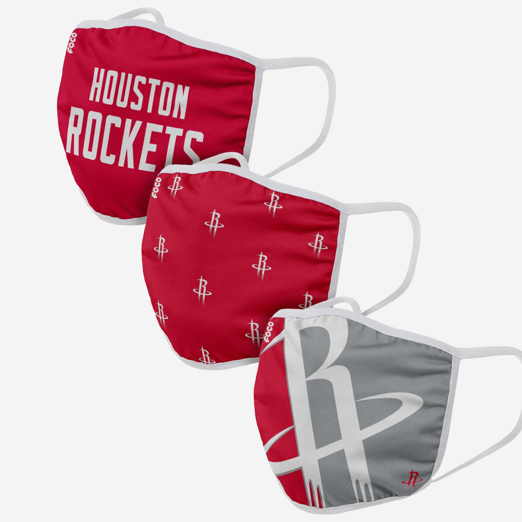 Houston Rockets 3 Pack Face Cover FOCO Adult - FOCO.com