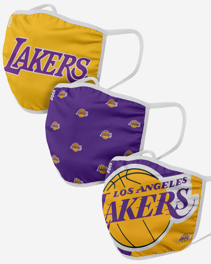 Los Angeles Lakers 3 Pack Face Cover FOCO Adult - FOCO.com