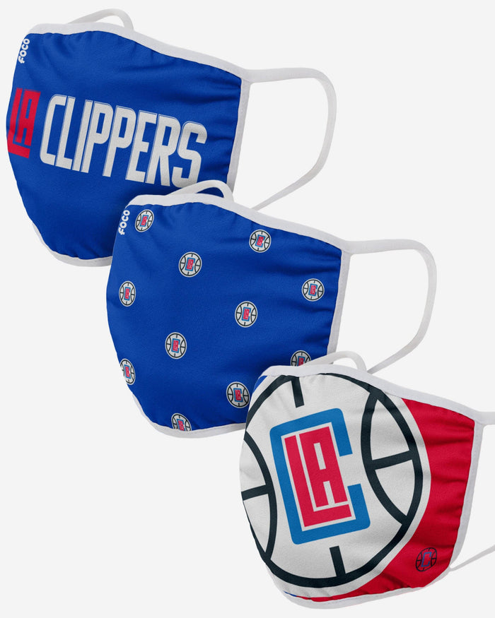 Los Angeles Clippers 3 Pack Face Cover FOCO Adult - FOCO.com
