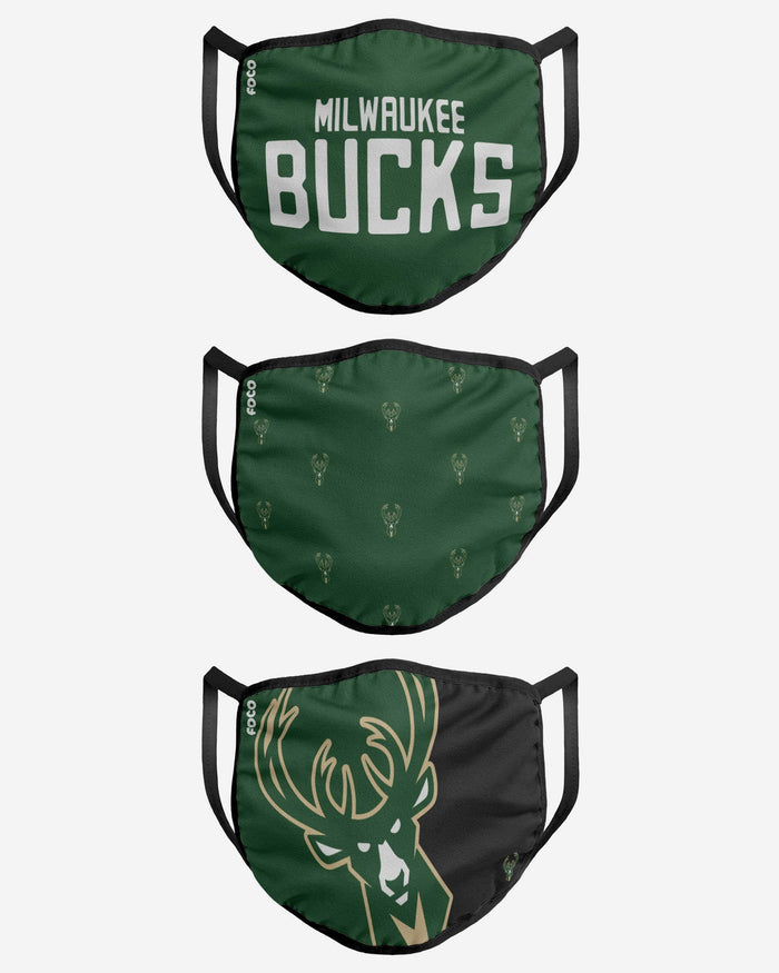 Milwaukee Bucks 3 Pack Face Cover FOCO - FOCO.com