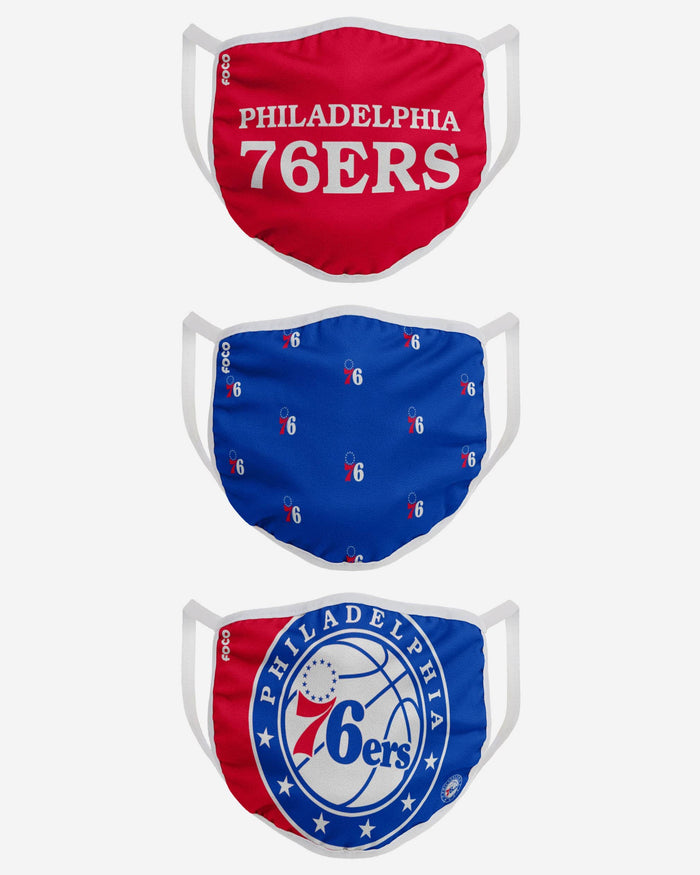 Philadelphia 76ers 3 Pack Face Cover FOCO - FOCO.com