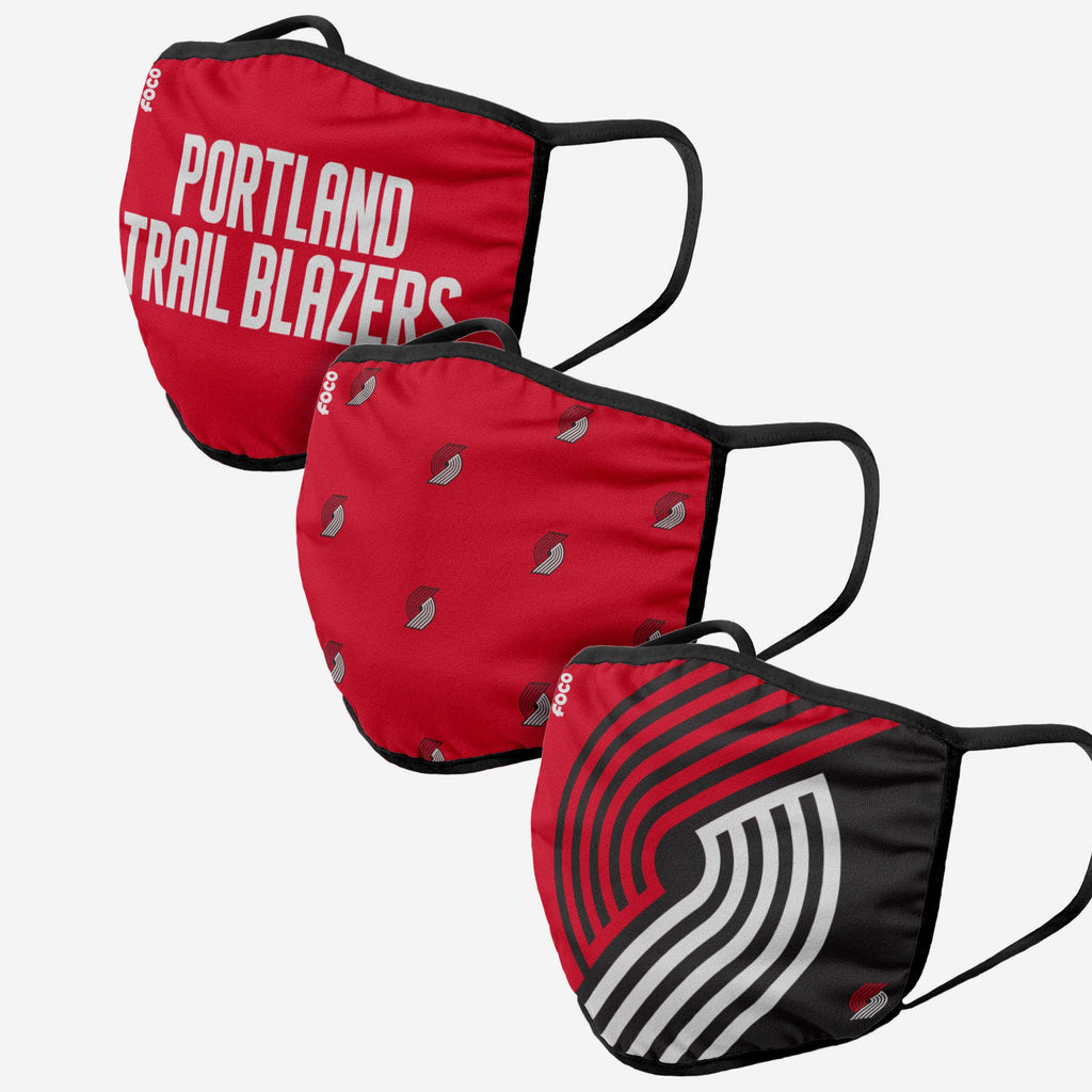 Portland Trail Blazers 3 Pack Face Cover FOCO Adult - FOCO.com