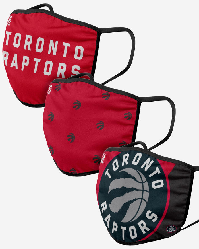 Toronto Raptors 3 Pack Face Cover FOCO Adult - FOCO.com