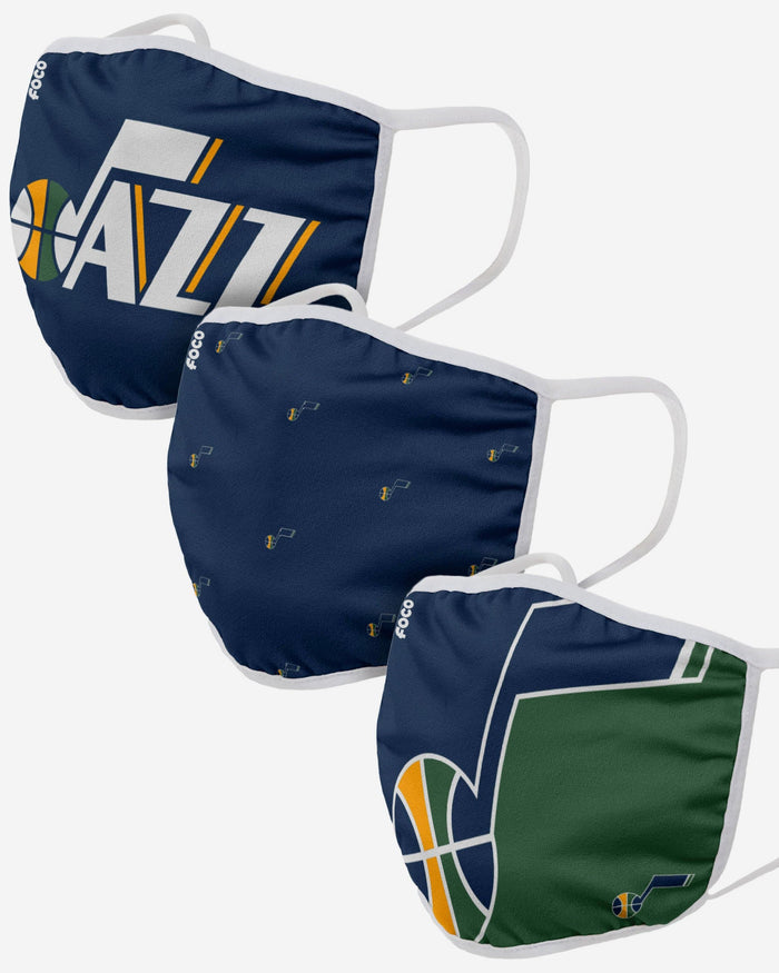 Utah Jazz 3 Pack Face Cover FOCO Adult - FOCO.com