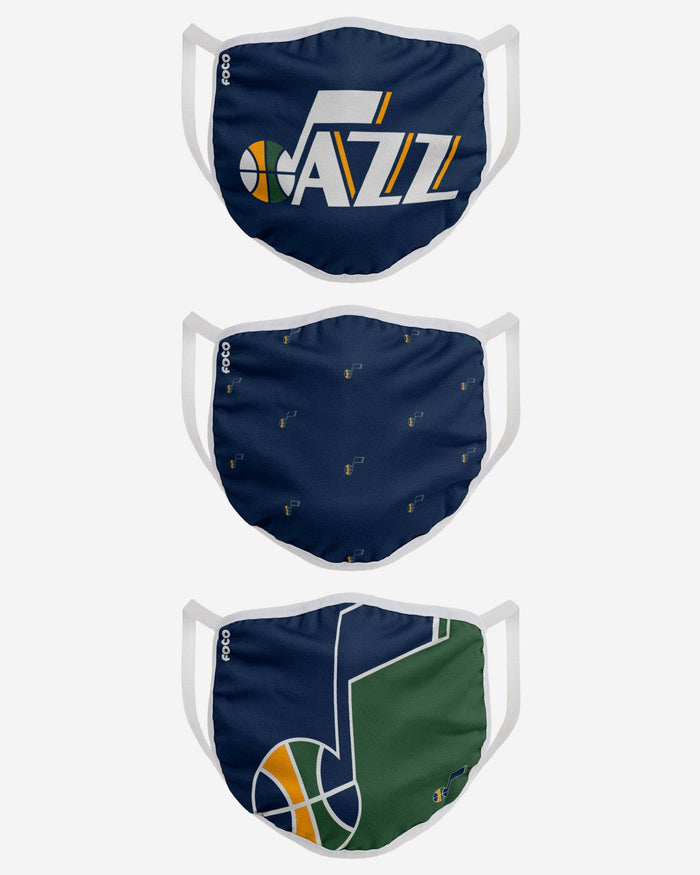 Utah Jazz 3 Pack Face Cover FOCO - FOCO.com