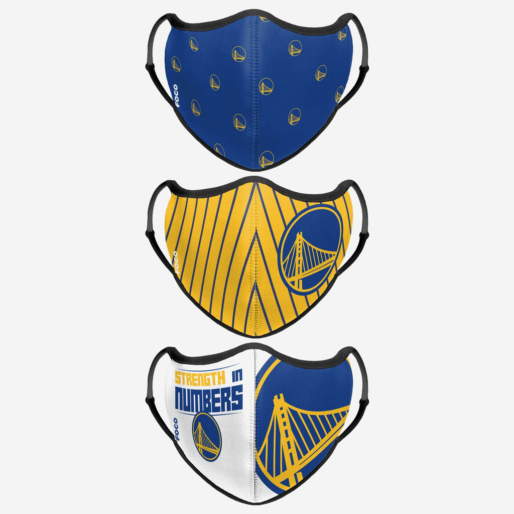 Golden State Warriors Thematic Sport 3 Pack Face Cover FOCO - FOCO.com
