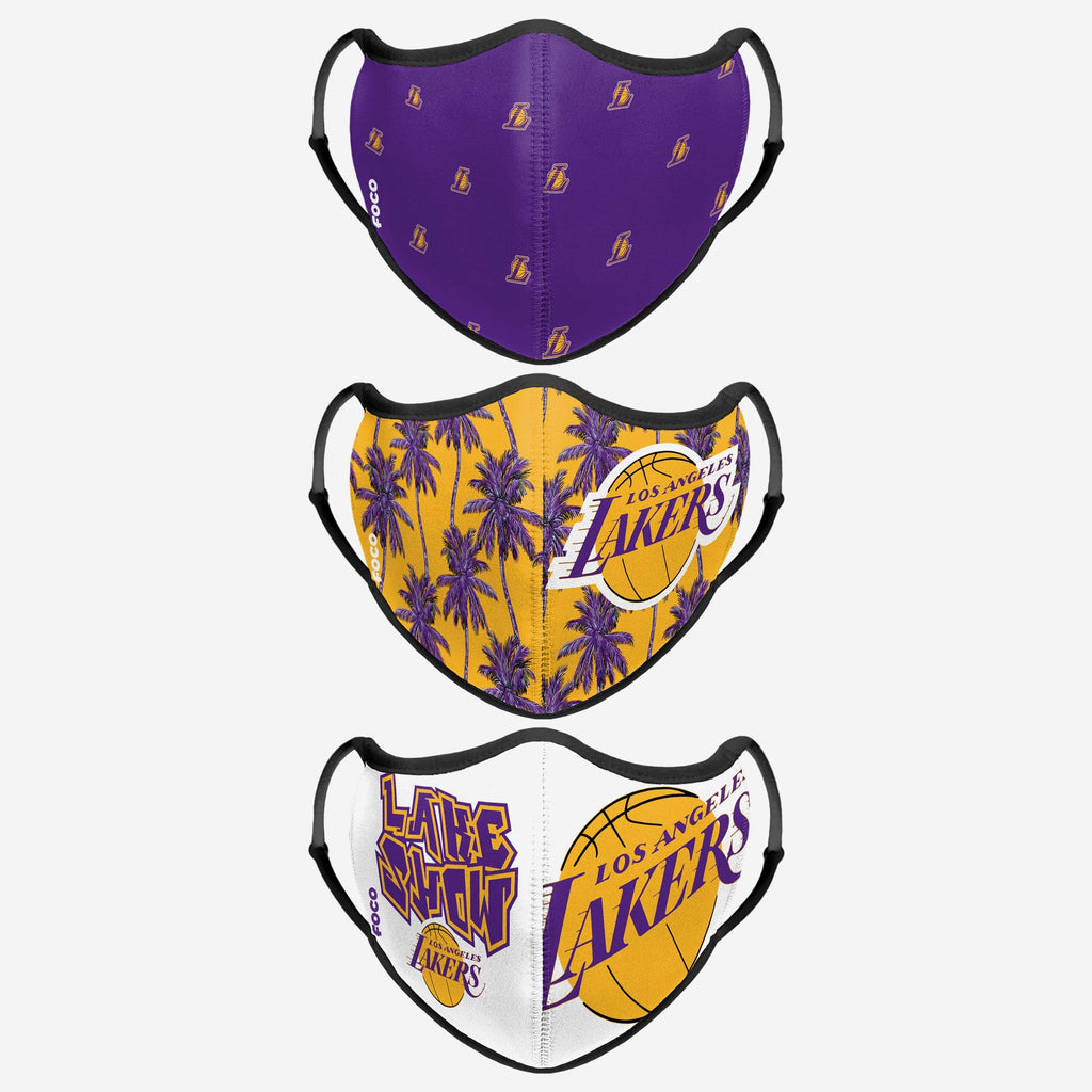 Los Angeles Lakers Thematic Sport 3 Pack Face Cover FOCO - FOCO.com