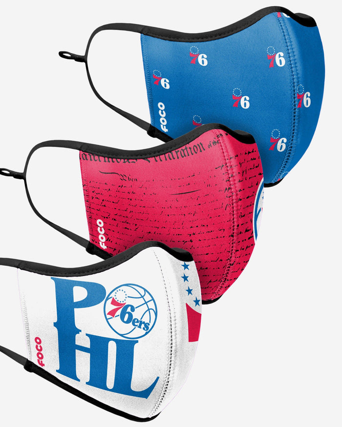 Philadelphia 76ers Thematic Sport 3 Pack Face Cover FOCO - FOCO.com