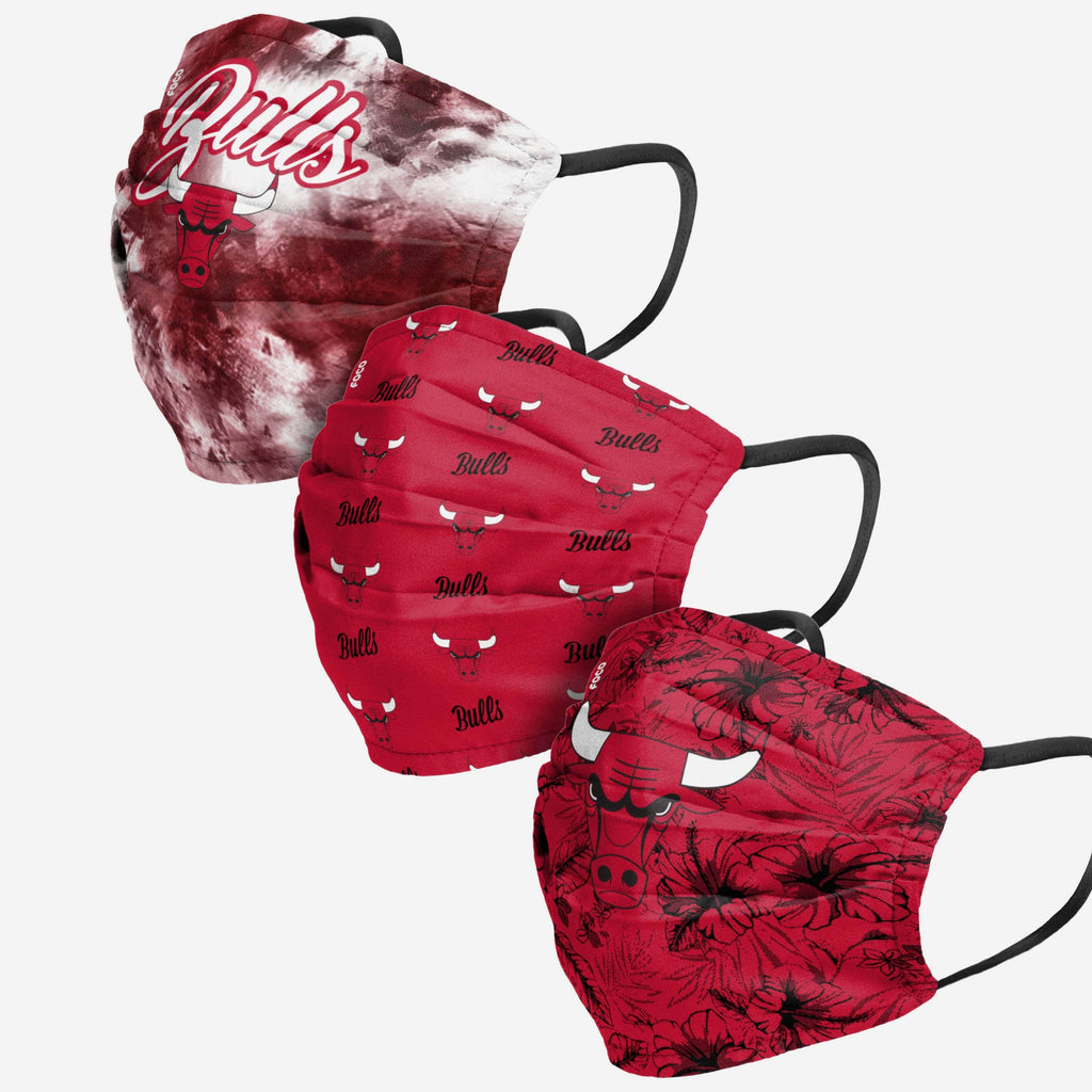 Chicago Bulls Womens Matchday 3 Pack Face Cover FOCO - FOCO.com