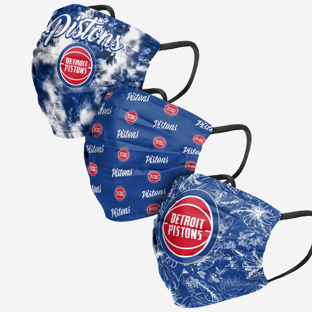 Detroit Pistons Womens Matchday 3 Pack Face Cover FOCO - FOCO.com