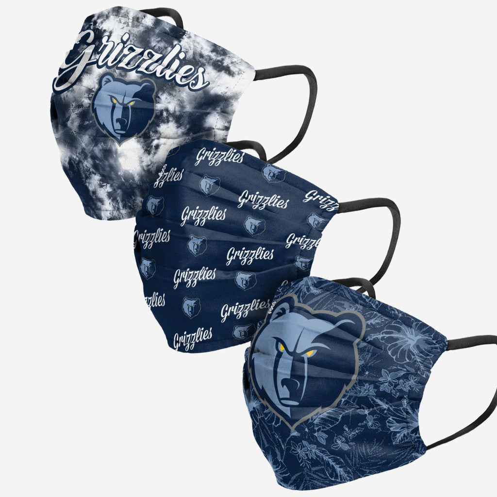 Memphis Grizzlies Womens Matchday 3 Pack Face Cover FOCO - FOCO.com