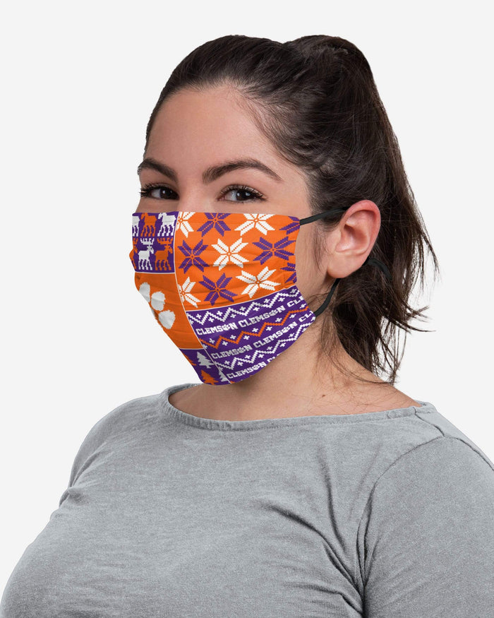 Clemson Tigers Busy Block Adjustable Face Cover FOCO - FOCO.com