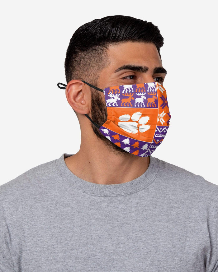 Clemson Tigers Busy Block Adjustable Face Cover FOCO - FOCO.com