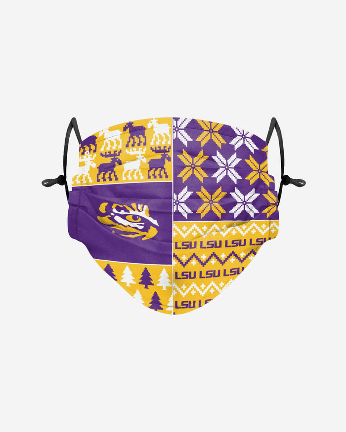 LSU Tigers Busy Block Adjustable Face Cover FOCO - FOCO.com