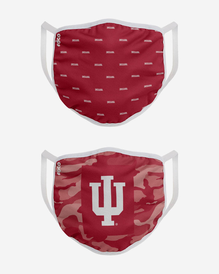 Indiana Hoosiers Clutch 2 Pack Face Cover FOCO - FOCO.com