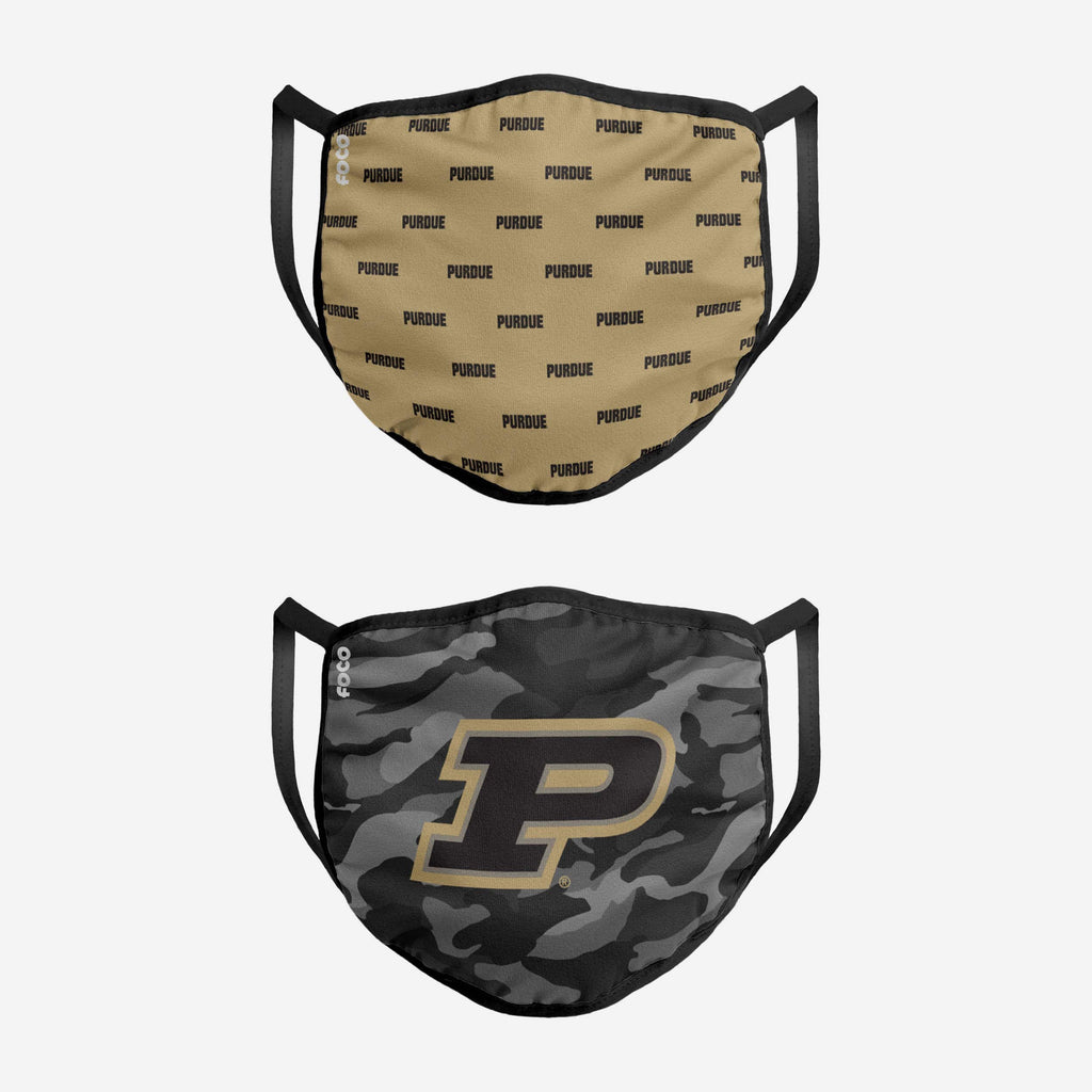Purdue Boilermakers Clutch 2 Pack Face Cover FOCO - FOCO.com