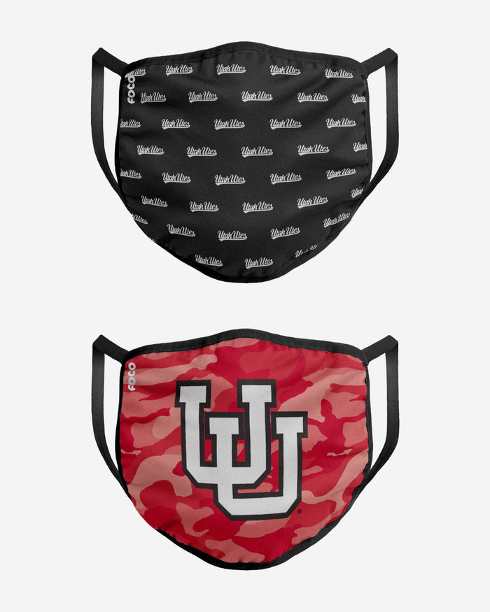 Utah Utes Clutch 2 Pack Face Cover FOCO - FOCO.com