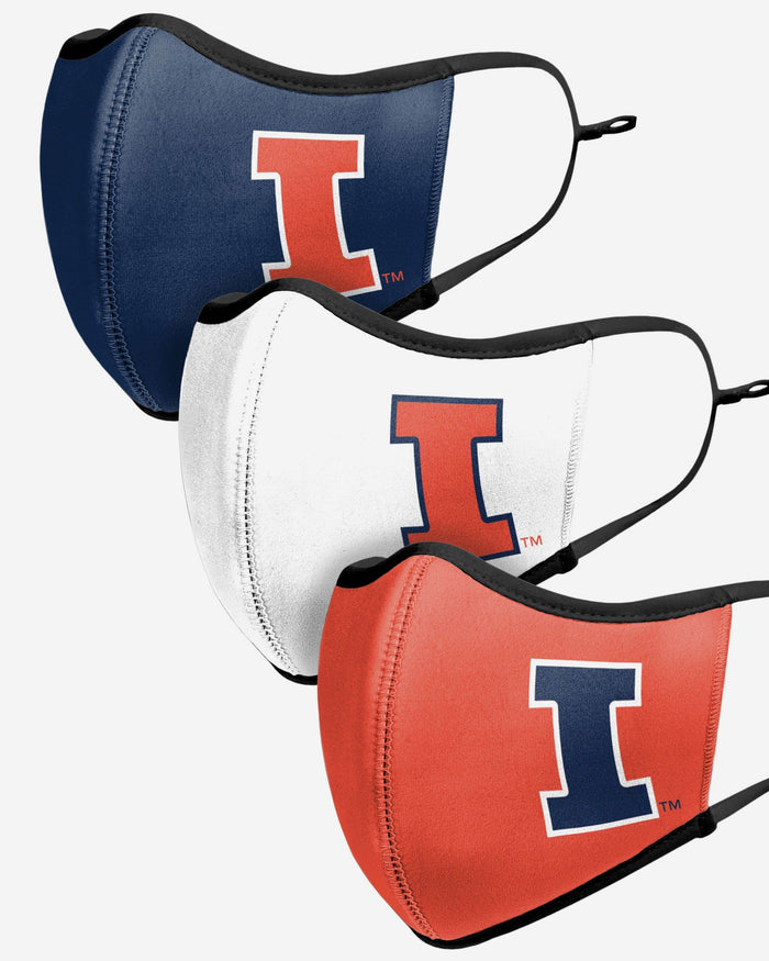 Illinois Fighting Illini Sport 3 Pack Face Cover FOCO - FOCO.com